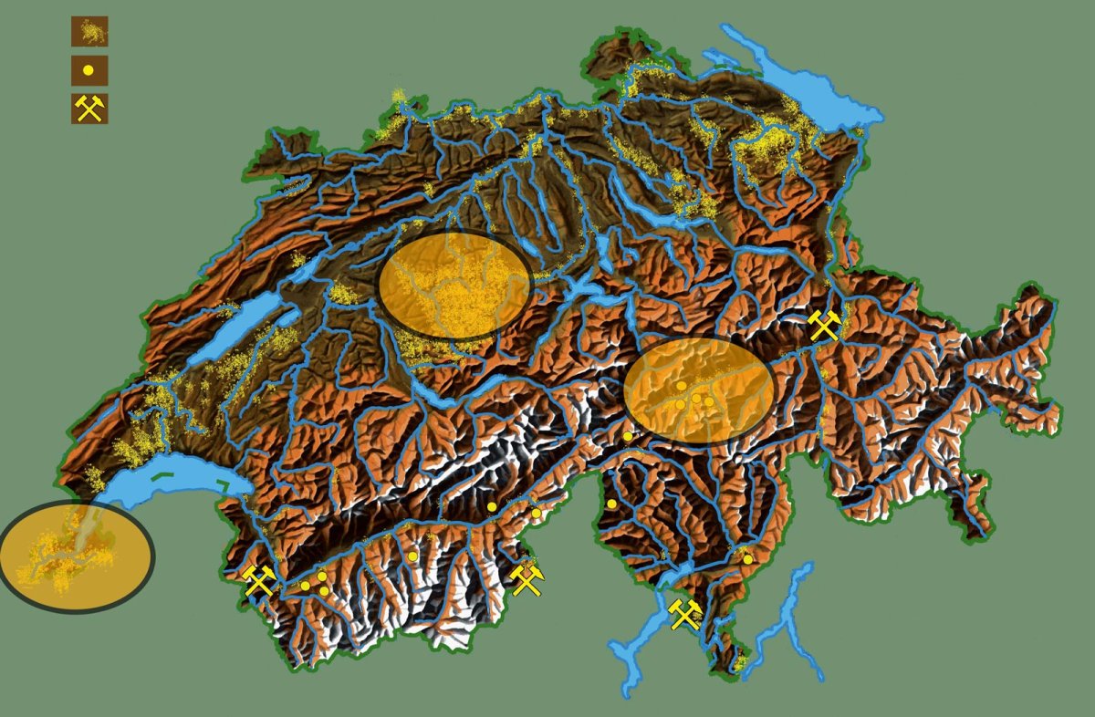 Die drei wichtigsten Goldwasch-Regionen mit Fundstellen und Anfahrt